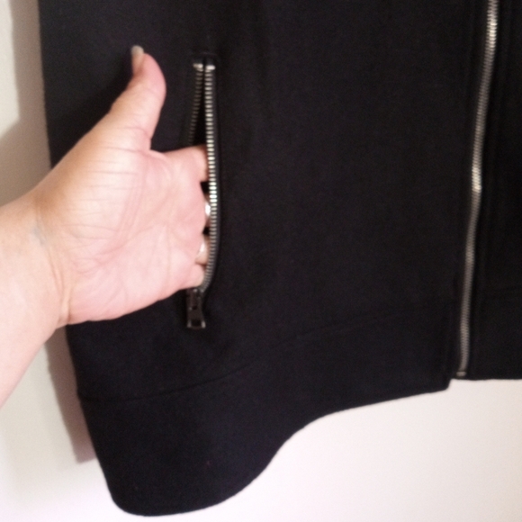 Banana Republic black wool longline moto vest women's size medium - Picture 3 of 7